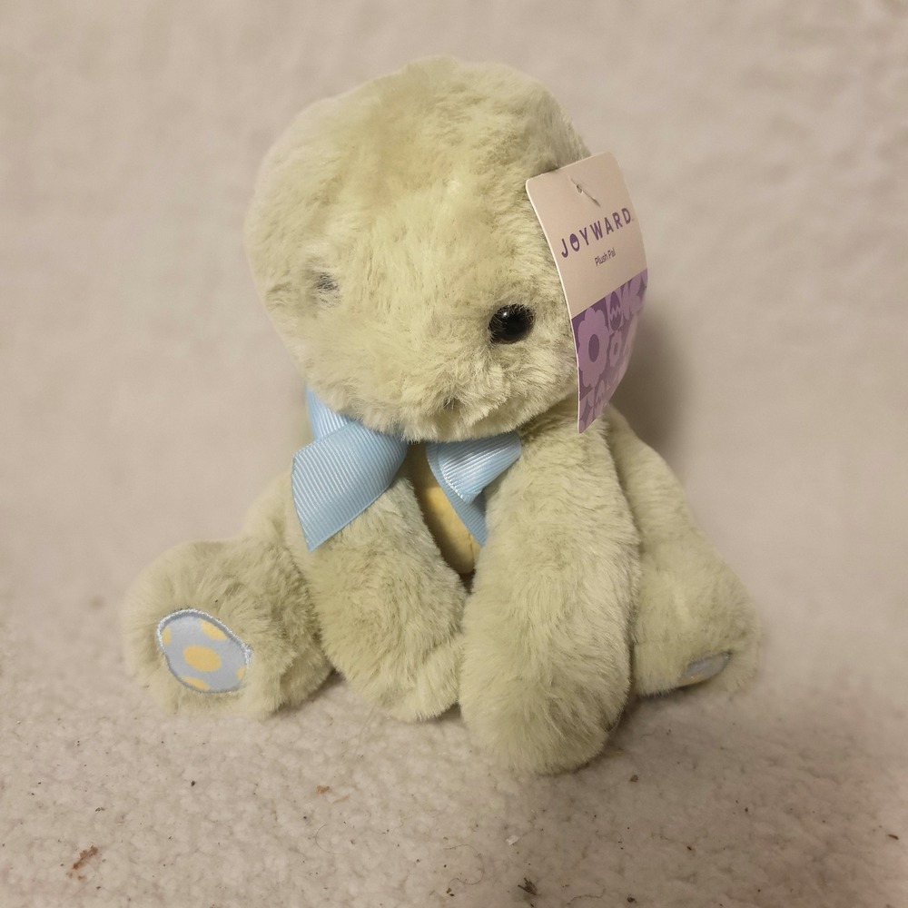 Joyward‎ Animal Adventure Sage Green Turtle Plush Pal Blue Ribbon 8 inch NWT
